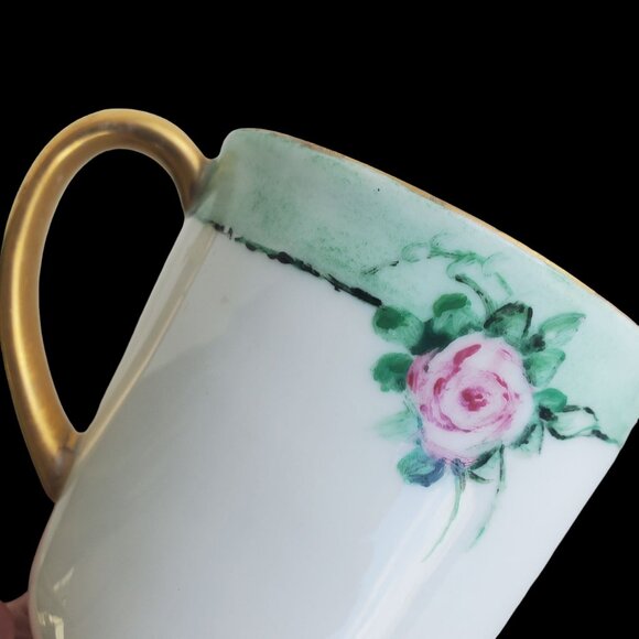 Vintage German Cup Hand Painted Arzberg With Gold Handle & Floral Design - Picture 8 of 10